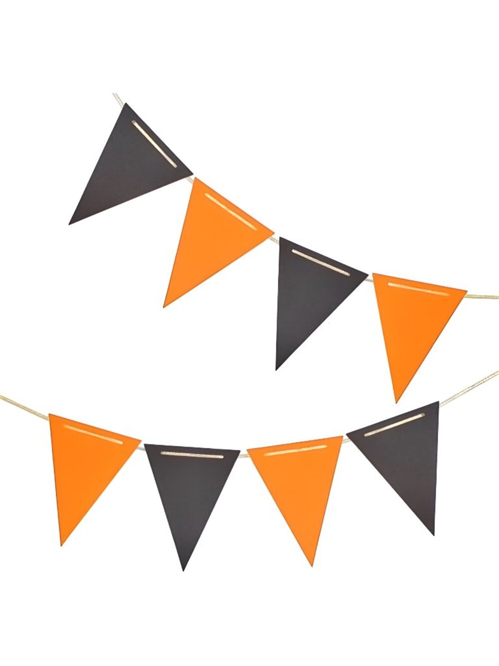 Orange and Black Pennant Banner, Double Sided Triangle Flag, Pack of 30pcs e